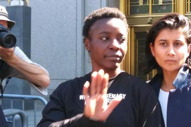 Therese Patricia Okoumou leaving her arraignment